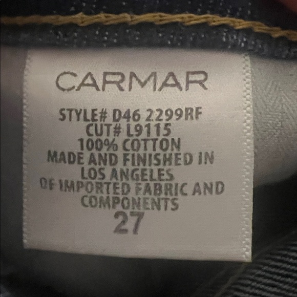 Carmar Juliet Jeans Relaxed Fit High Rise Non-Stretch Reflective Stripes Size 27 - Picture 8 of 8